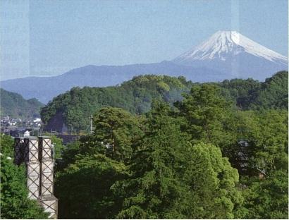 ビューポイントからの反射炉と富士山※イメージ