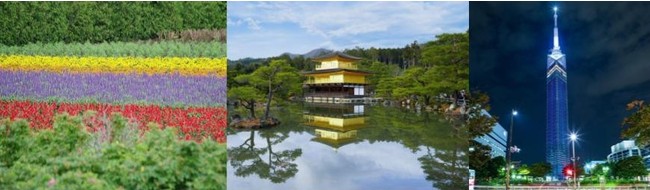  （イメージ）周遊都市：北海道、京都、福岡