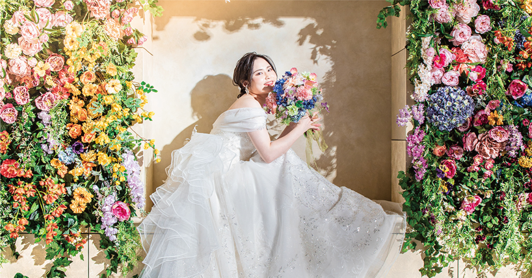 バラ 薔薇柄 ウェディングドレス 結婚式 撮影