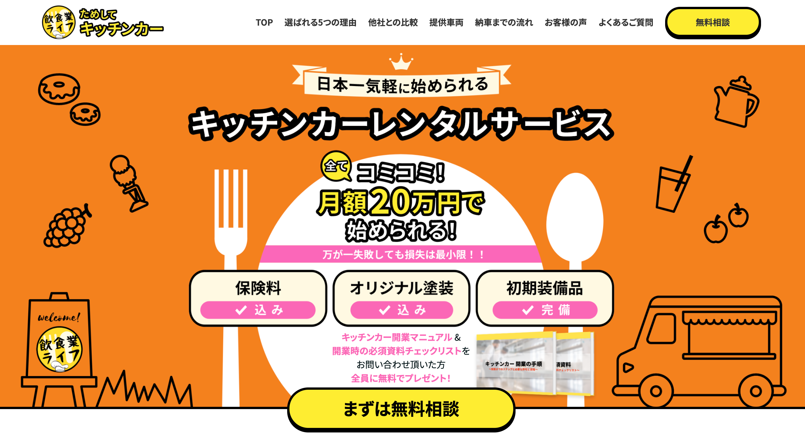 業界最安キッチンカーレンタル//【月額8万円】1日あたり2,600円※先着3名様｜埼玉県川口市より｜製作｜｜開業｜ - 自動車関連グッズ