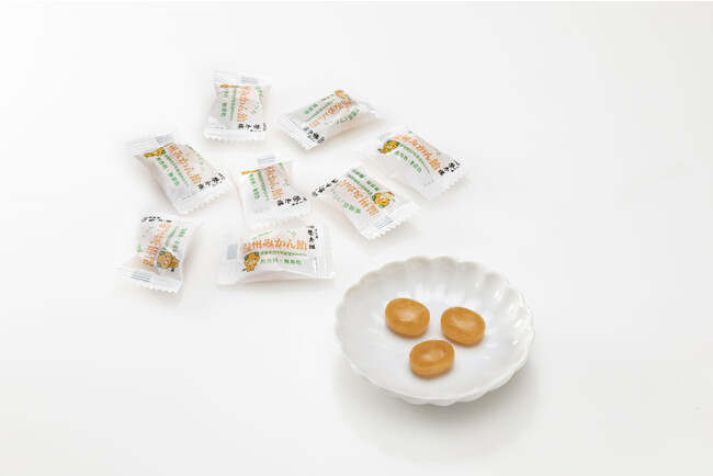 愛媛県と作った温州みかん飴 盛り付け図 愛媛県と作った温州みかん飴 盛り付け図