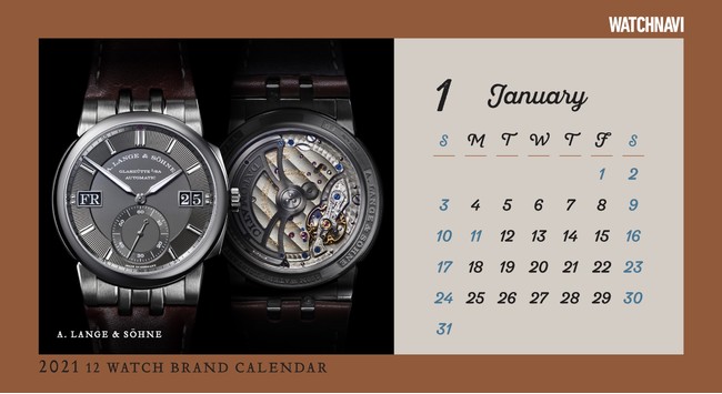 WATCHNAVI 12大時計ブランド 高画質卓上カレンダー