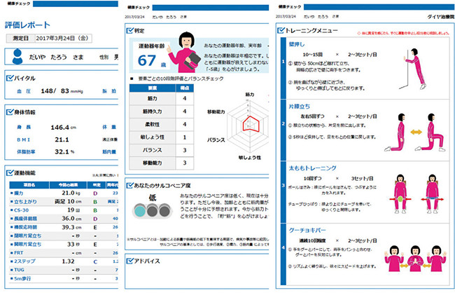 運動器年齢チェック結果例