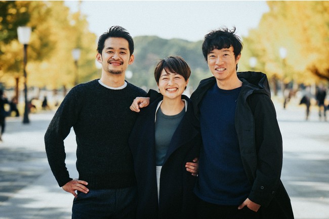 CEO 福島弦 (左)、Creative Board 山川咲 (中央)、Founder 本間 貴裕 (右)