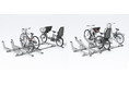 ラックがスムーズに動く2本レール仕様の「アルミ製スライド式自転車ラック」2タイプ新発売