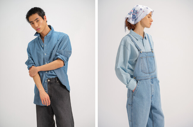 COTTON LINEN REGULAR SHIRT　（左）ユーズド　（右）ライトユーズド