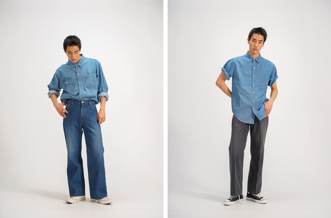 FLARED JEANS　（左）ユーズド （右）ブラック