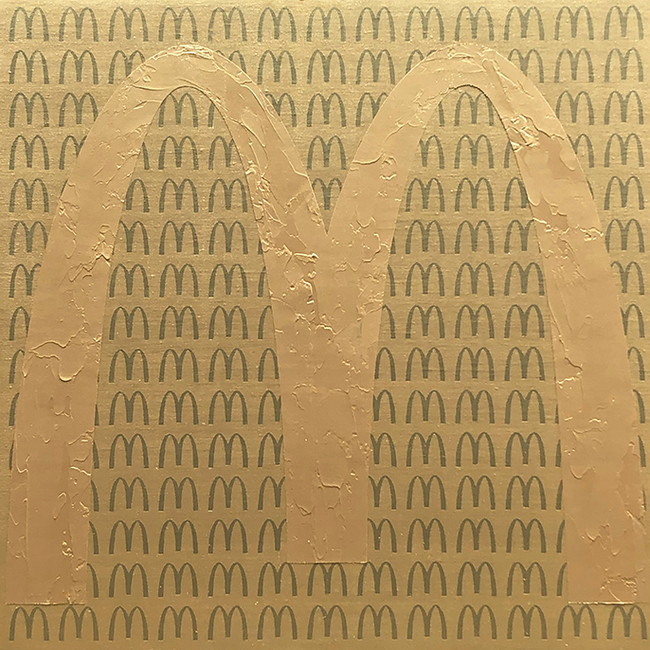 “MCD Gold” 2022，70.0 x 70.0cm，Oil, Acrylic on Canvas