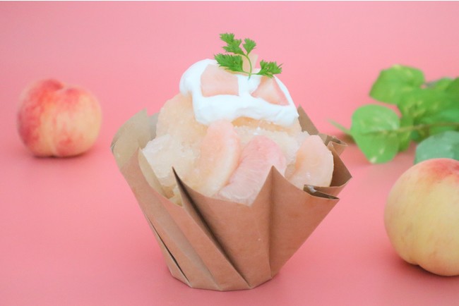 ももの生シロップの白桃かき氷（イメージ）