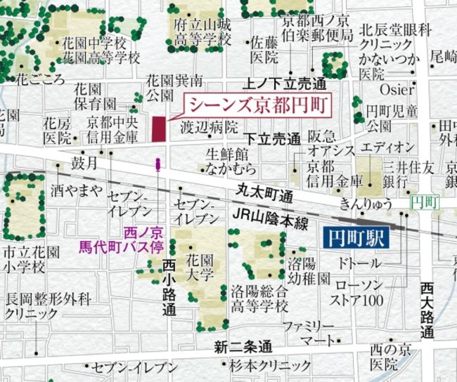 シーンズ京都円町　現地地図