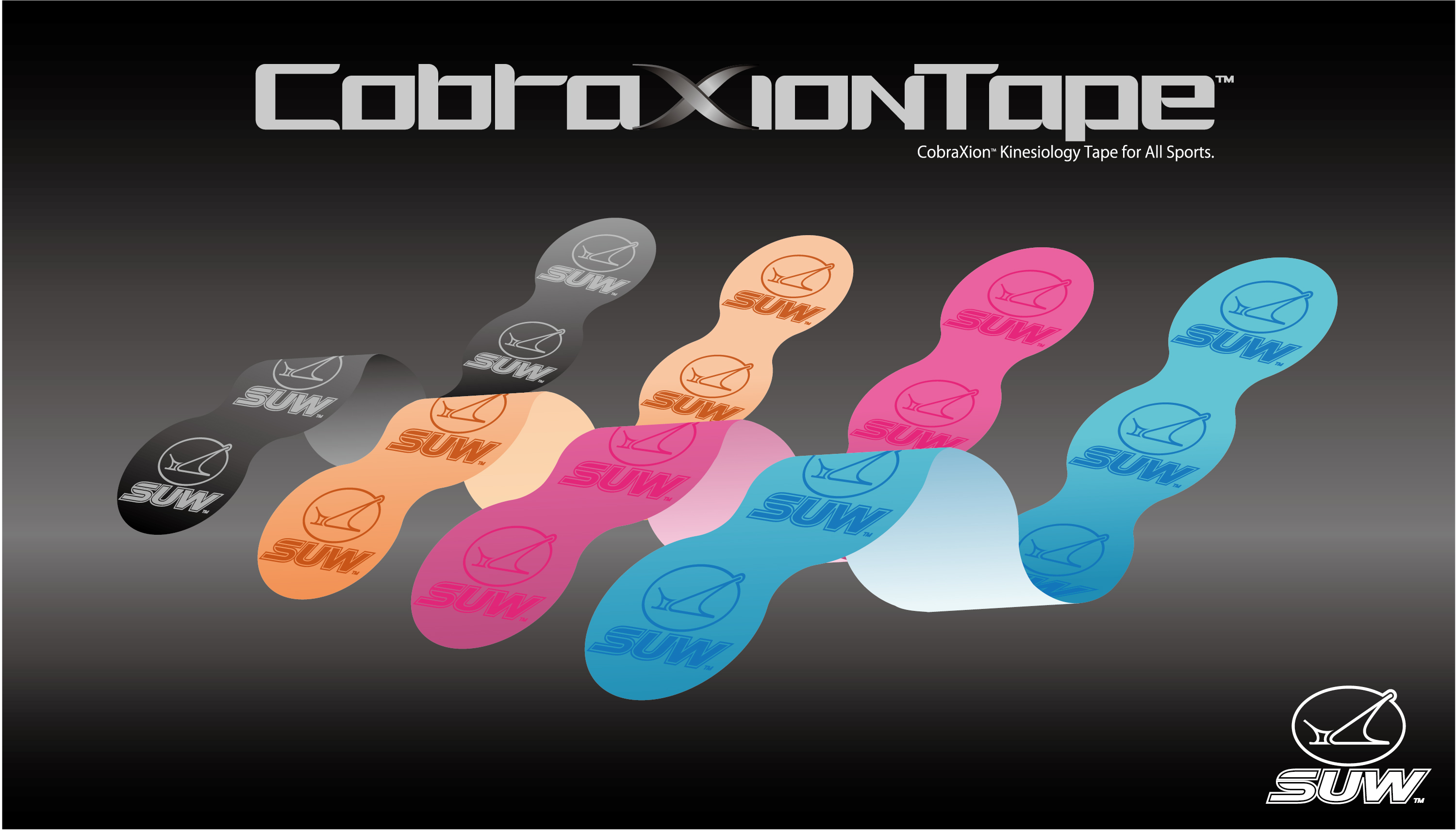 キネシオロジーテープに革新的なデザインと機能を〜「SUW CobraXion Tape」12月1日より新発売！ ｜株式会社TWELVEのプレスリリース
