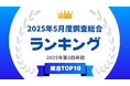「タレントパワーランキング」2025年5月度調査(第2四半期)の総合 トップ10を発表!!