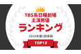 『タレントパワーランキング』がTBS系日曜劇場で主演した男優の人気ランキングを発表！WEBサイト『タレントパワーランキング』ランキング企画第419弾！