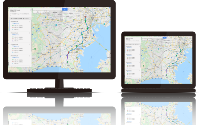 ※Googleマイマップなどの地図サービスにアップロードが可能
