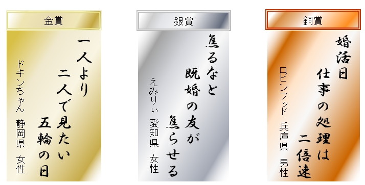 第7回婚活川柳 受賞作発表 応募総数6543作の中から 厳選された3作品を発表 タメニー株式会社のプレスリリース