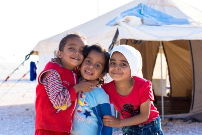 ザアタリ難民キャンプの子ども（ヨルダン）