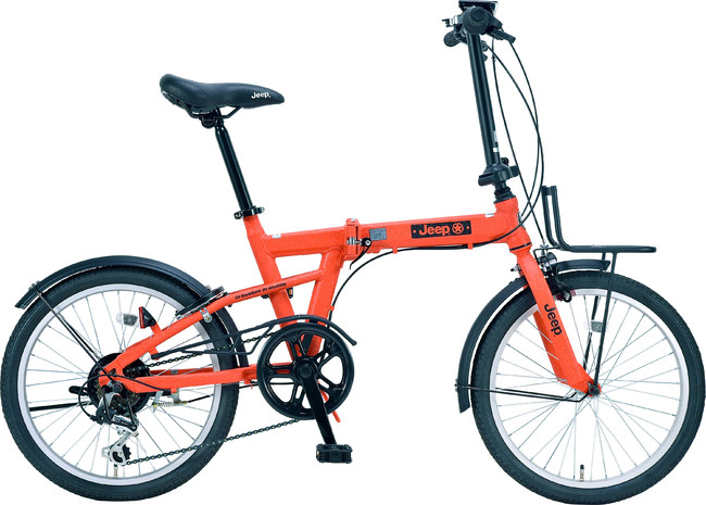 タイヤがオレンジの自転車