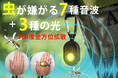 6/20CAMPFIREにて発売開始!音×光のW効果!7種の音と3種の光で、虫を寄せつけない。進化系・超小型虫除け器。