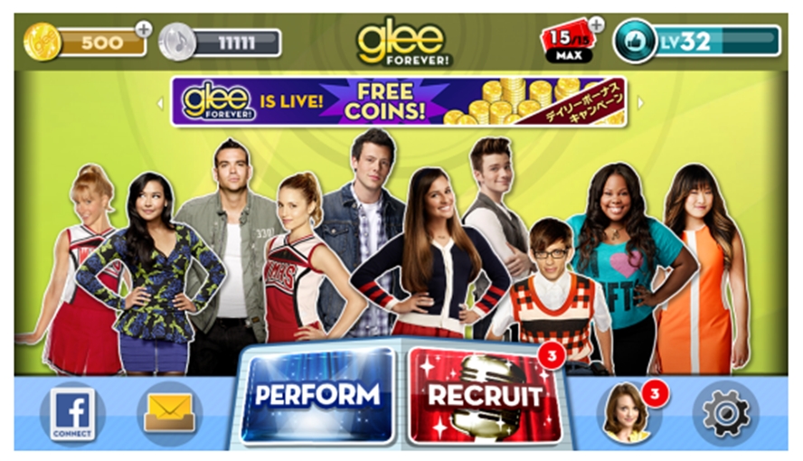 Klab 人気海外ドラマ Glee のリズムアクションゲーム Glee Forever を全世界で配信開始 Klab株式会社のプレスリリース
