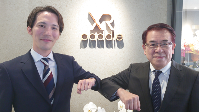 （左）XR paddle 代表取締役 宮田 政典　（右）当社代表取締役 立石 雅之