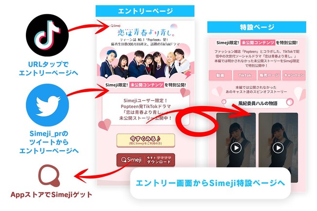 ダウンロードno 1キーボードアプリ Simeji Popteenが全面プロデュース 話題のtiktokドラマ 恋は青春より青し とのコラボ決定 バイドゥ株式会社のプレスリリース