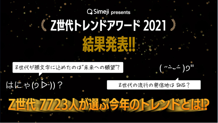 Simeji Presents Z世代トレンドアワード21 結果発表 バイドゥ株式会社のプレスリリース