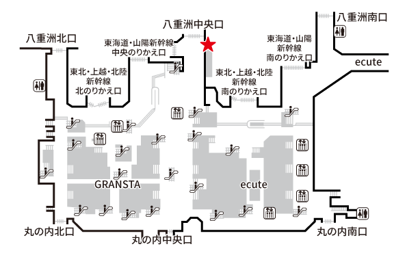 NewDays 八重洲中央改札内　地図