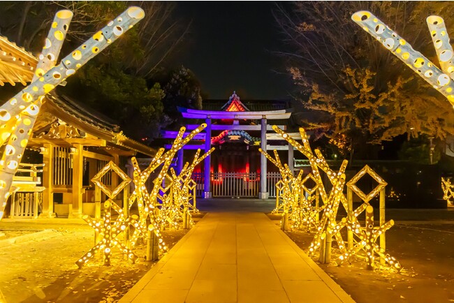 牛嶋神社「竹あかりライトアップ」（昨年）