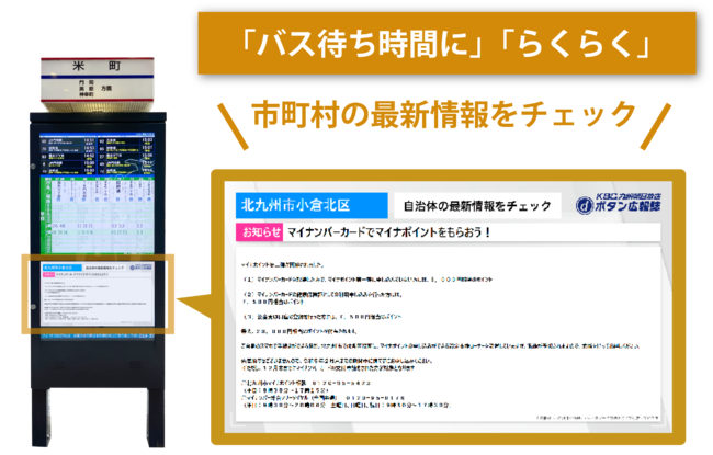 スマートバス停での「dボタン広報誌」表示イメージ