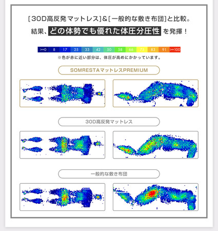 体圧分散性試験グラフ