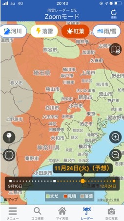 見頃エリアを250m単位で予想（サンプル）