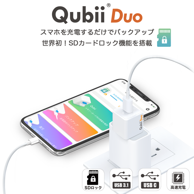 Maktar Qubii Pro ホワイト (microSD 256GB付) 充電しながら自動