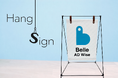 吊るして魅せる 新発想の屋内用Ａ型バナースタンド「ハングサイン」発売