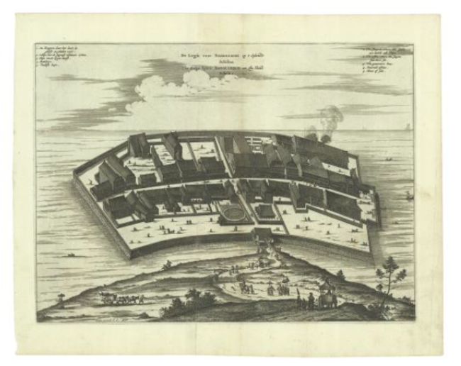 ▲オギルビー「長崎図」1670年 ゼンリンミュージアム所蔵
