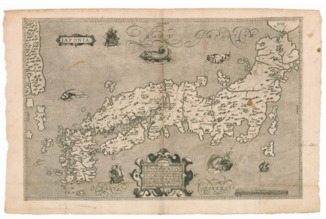 ▲ブランクス／モレイラ「日本図」1617年  ゼンリンミュージアム所蔵