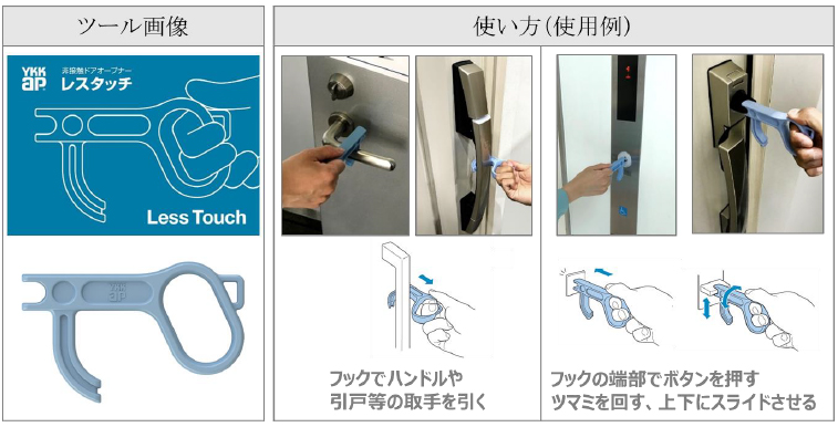 外出先やご自宅でドア等の開閉を非接触で操作可能なハンドツール 非