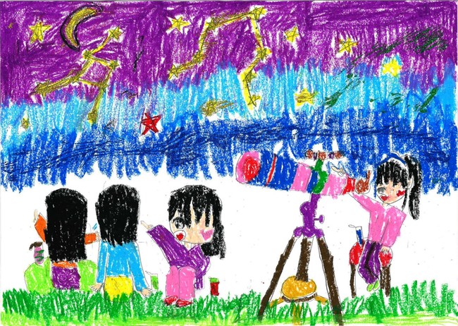 「夜の天体観測」 山梨県、10歳 「夜の天体観測」 山梨県、10歳