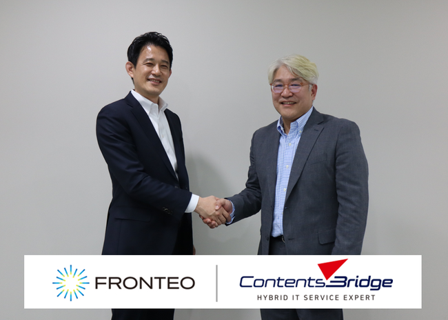 ContentsBridge副社長 ジョン・チョルミン氏（右）とFRONTEO Korea代表 姜 尚郁