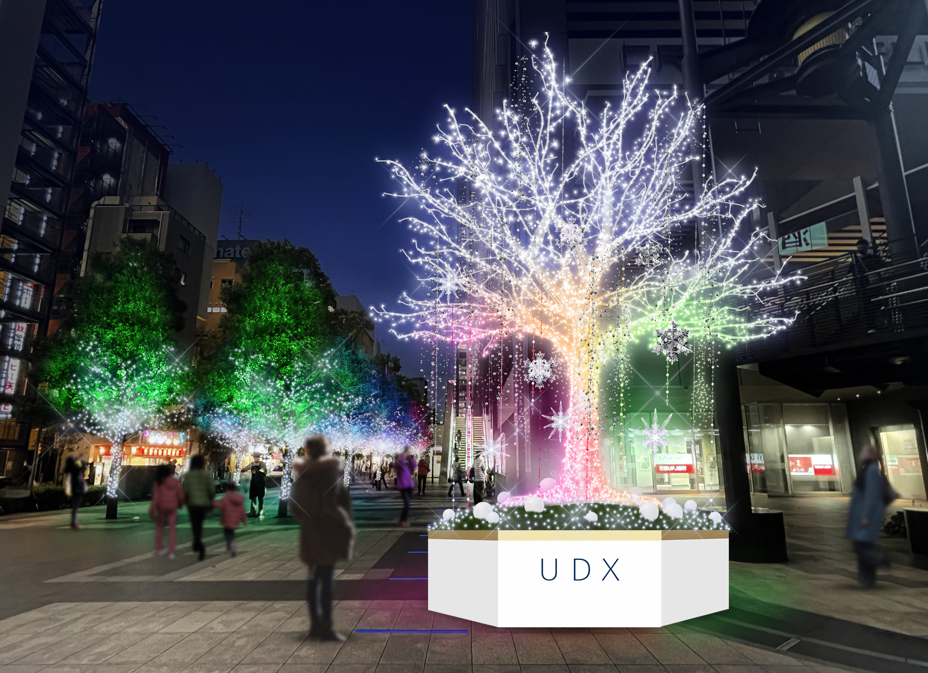 秋葉原の街を彩る 光り輝く希望の虹 Udx Illumination 21 Nttアーバンバリューサポート株式会社のプレスリリース