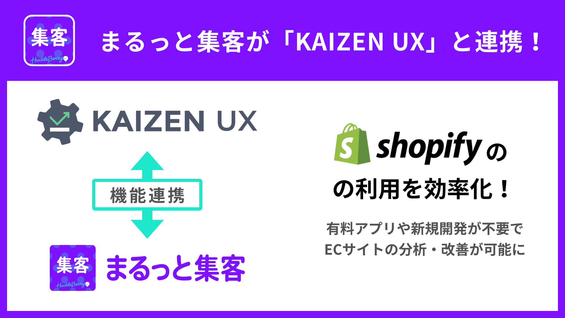 Shopifyアプリ まるっと集客 Kaizen Ux と機能連携を開始 株式会社ハックルベリーのプレスリリース