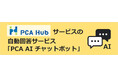『PCA Hubサービス』の操作に関する質問への自動回答サービス「PCA AIチャットボット」をリリース