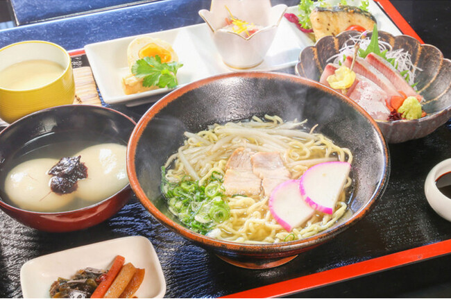 十六島のりを使ったお雑煮付きの神話定食