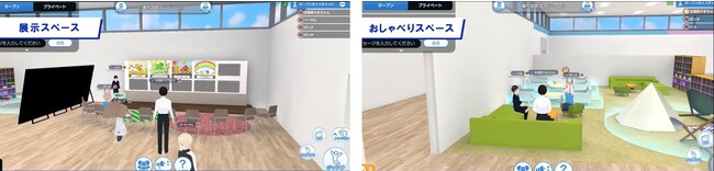 3Dメタバース内でのポスターセッションや面談のイメージ