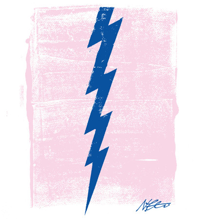 舘鼻則孝「Thunder」水彩紙、アクリル絵具 