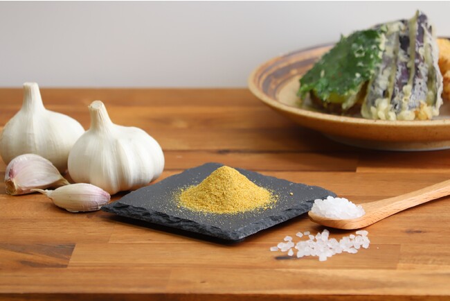 ▲にんにくとカレーの風味が食欲そそる<旨すぎにんにくカレー塩> ▲にんにくとカレーの風味が食欲そそる<旨すぎにんにくカレー塩>