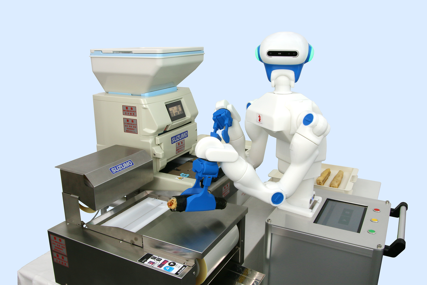 アールティ、協働ロボットで巻き寿司製造を自動化 鈴茂器工の海苔巻き