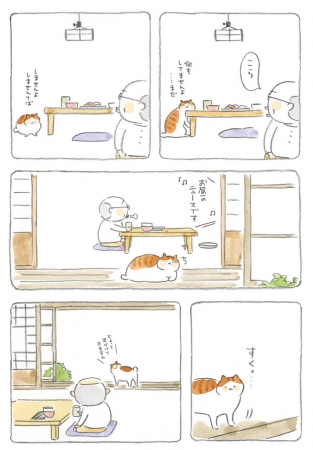 かわいいイラストが猫好きの心にズキューン 猫とじいちゃんの暮らしを描いたゆるねこ漫画 発売後即重版 株式会社kadokawaのプレスリリース