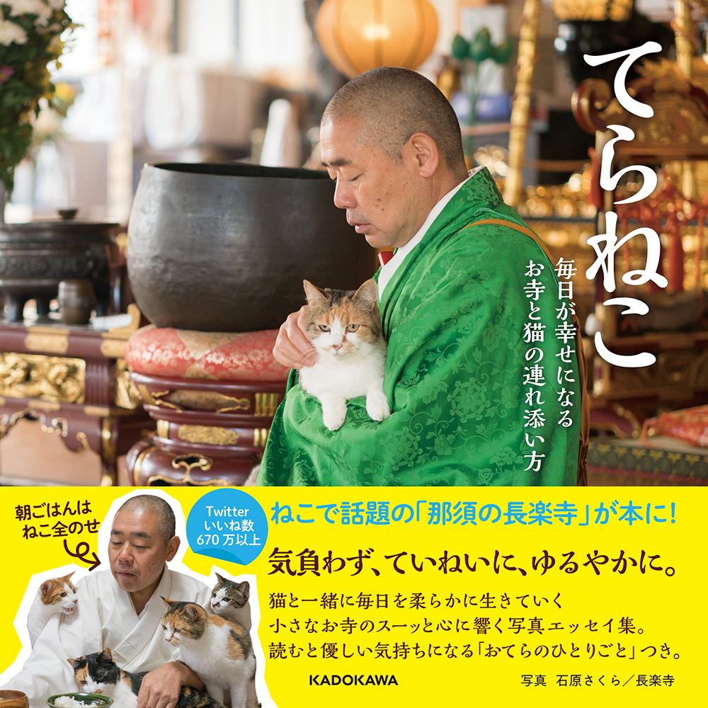 小さなお寺の4匹の猫と住職の優しい日常を綴った写真エッセイ集 本日発売 てらねこ 毎日が幸せになる お寺と猫 の連れ添い方 株式会社kadokawaのプレスリリース