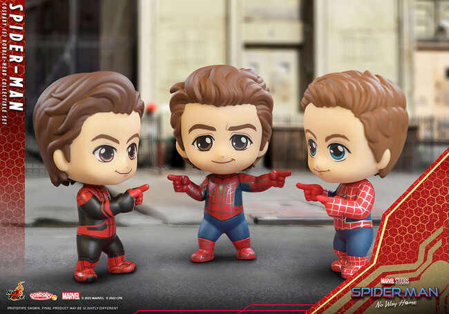 3人の歴代スパイダーマン／ピーター・パーカーが、デフォルメ 