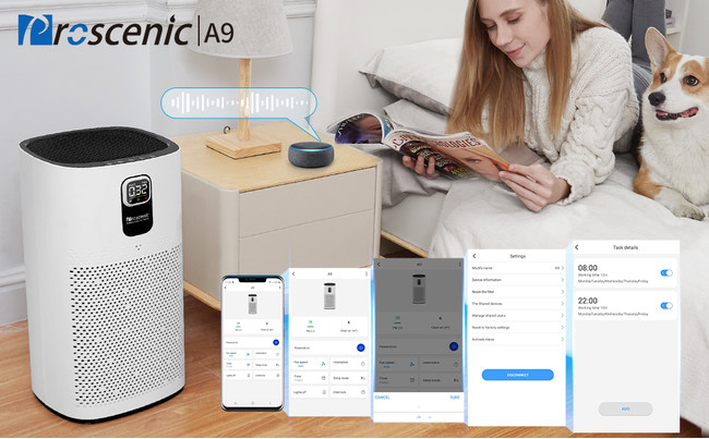 ホコリ、花粉、アレルゲン、ウイルス対策の機能を搭載した「Proscenic